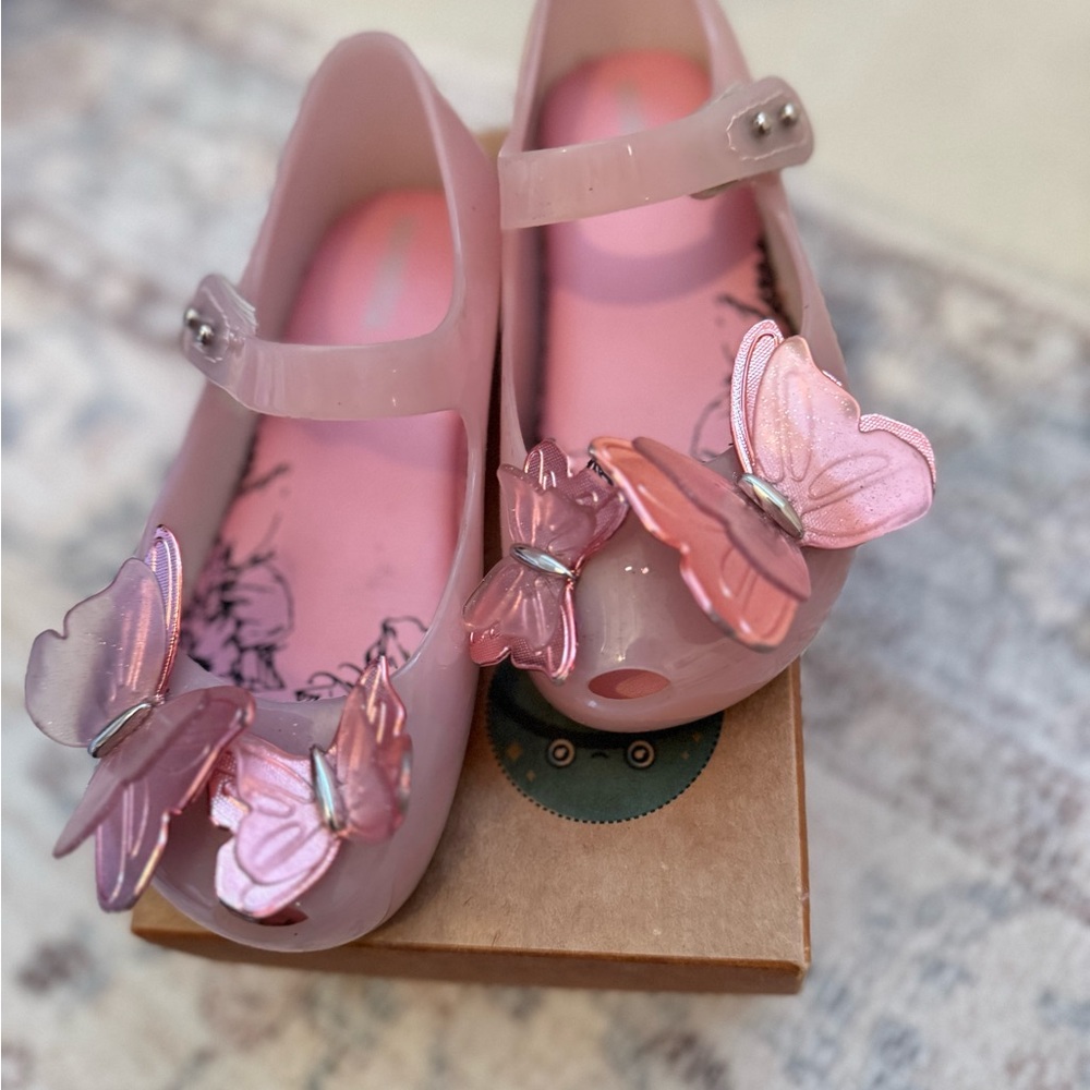 Melissa Pink Dress Shoes with Butterfly Accents